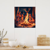Poster Camping Art Thématique | Faire des S'mores (Cuisine)
