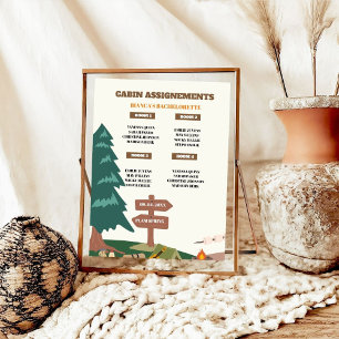 Poster Camping Bachelorette Cabine affectation IPgn