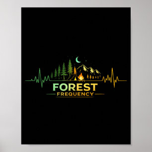 Poster Camping battement de cœur nature campeur camp en p