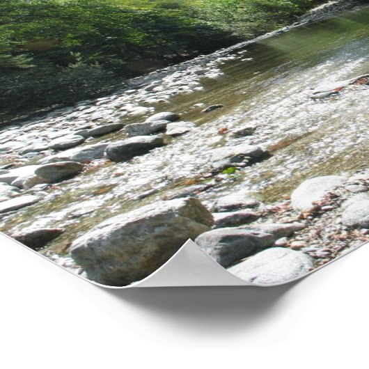 Poster Camping Big Sur - Flux À Travers Les Arbres (Coin)