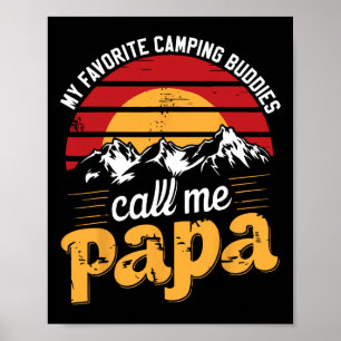 Poster Camping Buddies Appelle Papa Humour Papa Grand-Pèr