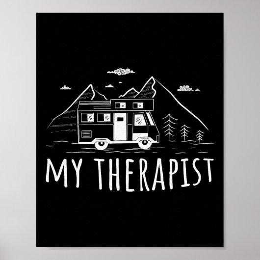 Poster Camping Caravan My Therapist  (Devant)