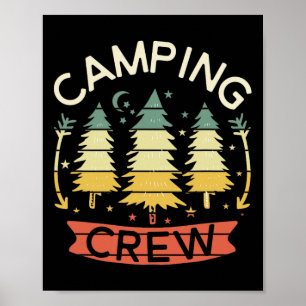 Poster Camping Crew Chemise Enfants Famille Camping Chemi