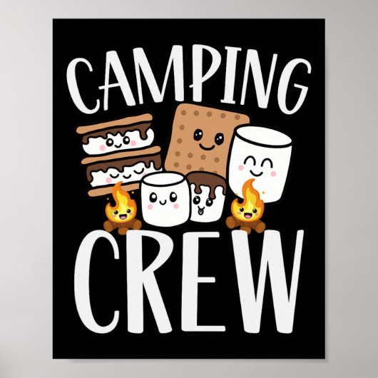 Poster Camping Crew Smore Campfire Group Squad Team Kids (Devant)