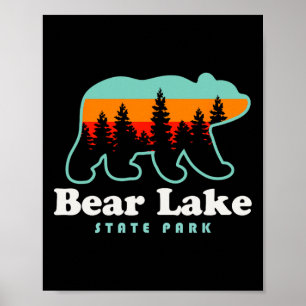 Poster Camping dans le parc d'État de Bear Lake Utah Rand