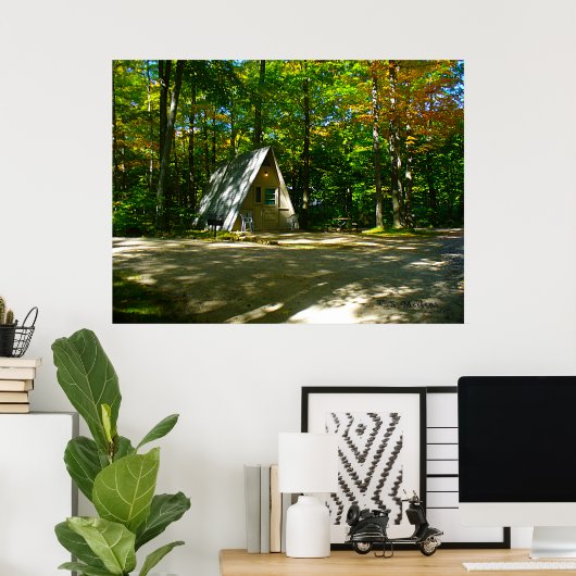 Poster Camping dans un Cabine A-Frame (Bureau à domicile)