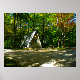 Poster Camping dans un Cabine A-Frame