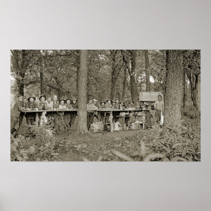 Poster Camping de la troupe vintage de scouts Photo 1920