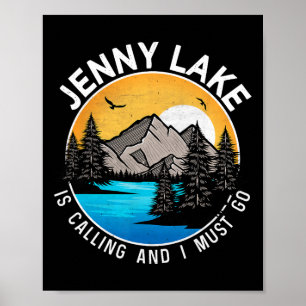 Poster Camping de pêche - Lakeview Jenny Lake