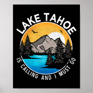 Poster Camping de pêche - Lakeview Lake Tahoe 1