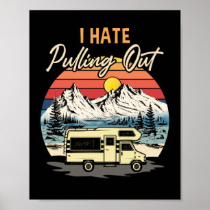 Poster Camping Drôle Je Déteste Sortir Voyage Rétro
