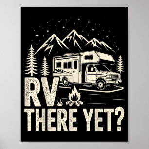 Poster Camping en camping-car rv là-bas encore voyage sur
