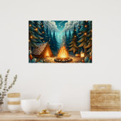 Poster Camping en forêt (Cuisine)