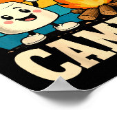 Poster Camping enfants mignon feu de camp marshmallow (Coin)