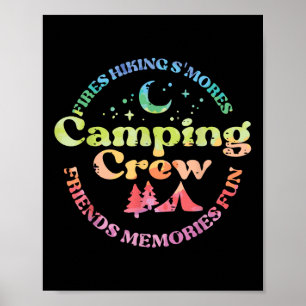 Poster Camping Équipage Famille Amis Filles Enfants Enfan