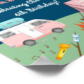 Poster Camping Filles Anniversaire Camp Hors Fête Bienven (Coin)