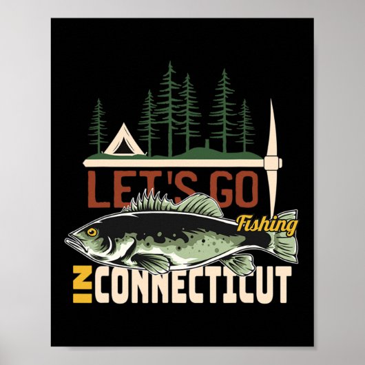 Poster Camping Fishing In Connecticut - Nature Connecticu (Devant)
