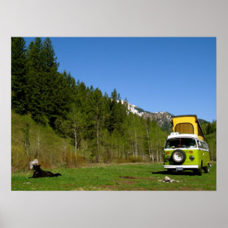 Poster Camping forestier national Caribou-Targhee Photo