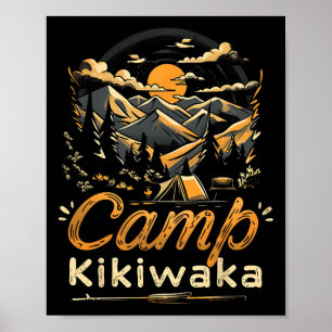 Poster Camping Kikiwaka campeur randonnée tente forêt mon