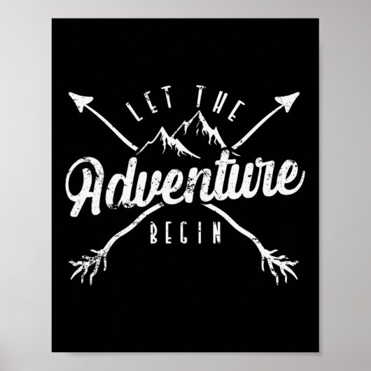 Poster Camping laisse l'aventure commencer' (Devant)