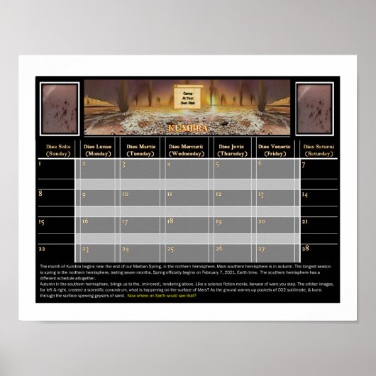 Poster Camping Mars interdit (Devant)