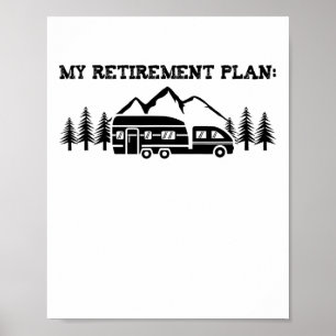 Poster Camping Mon Plan De Retraite Nature T Shirt Camper