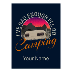 Poster Camping Ou Motorhome Conception Vintage Pour Vacan