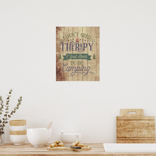 Poster Camping pas de thérapie (Cuisine)