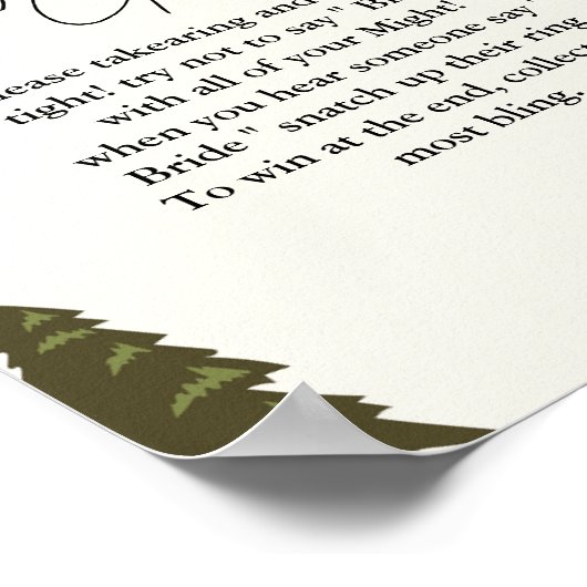 Poster Camping ring jeu ne dites pas la mariée (Coin)