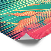 Poster Camping rose vintage et Turquoise Thème (Coin)