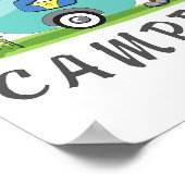 Poster Camping - Tee Camion Camping Bonheur (Coin)