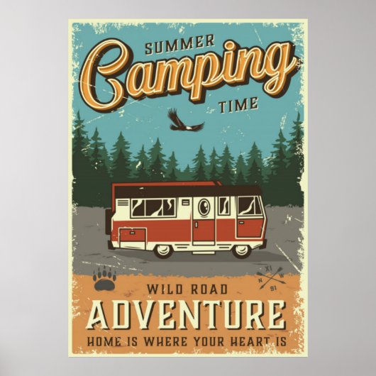 Poster Camping vintage (Devant)