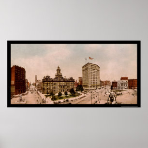 Poster Campus Martius à Detroit, MI 1900