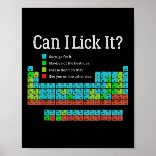 Poster Can I Lick It Funny Back To School Periodic Table (Devant)