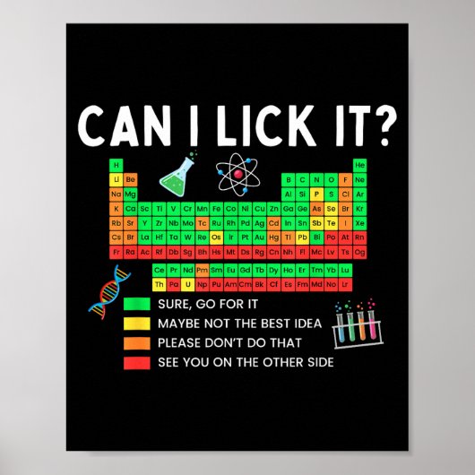 Poster Can I Lick It Periodic Table Chart Science Teacher (Devant)