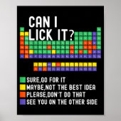 Poster Can I Lick It Periodic Table Funny Science Teacher (Devant)