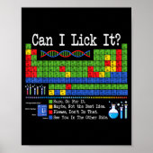 Poster Can I Lick It Periodic Table Funny Science Teacher (Devant)
