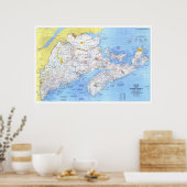 Poster " Canada : 1975 Maine avec les provinces maritimes (Cuisine)