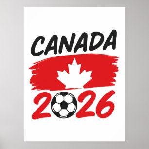 Poster Canada 2026 Design pour Supporter de Football avec