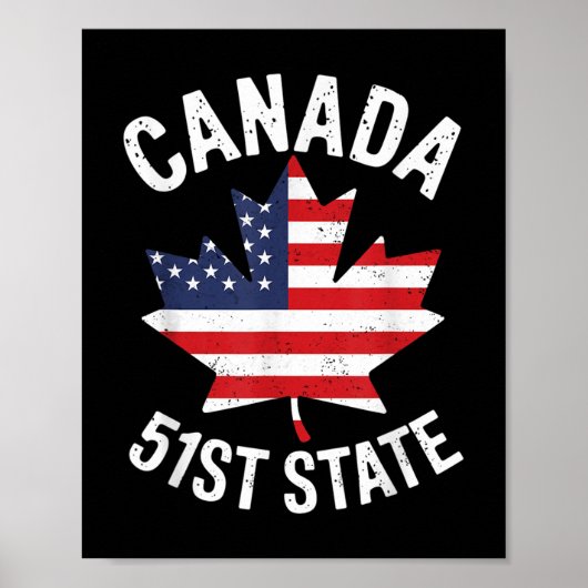 Poster Canada 51e État Drapeau américain Canada 51e État (Devant)