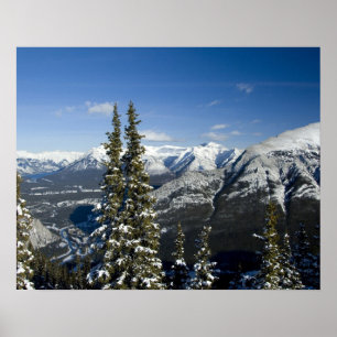Poster Canada, Alberta, Banff. Vues de la vallée de Bow
