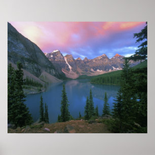Poster Canada, Alberta, lac Moraine à l'aube, Banff
