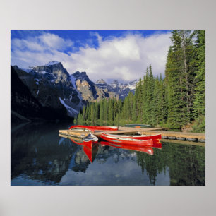 Poster Canada, Alberta, lac Moraine. La surface vitreuse
