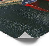 Poster Canada, Alberta, Moraine Lake. Des pirogues rouges (Coin)