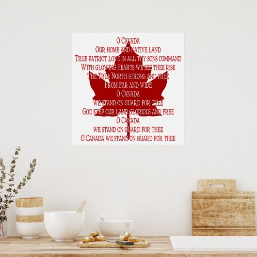 Poster Canada Anthem Souvenir Imprimer (Cuisine)