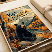 Poster Canada Black Bear Vintage Travel