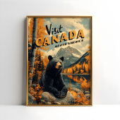Poster Canada Black Bear Vintage Travel