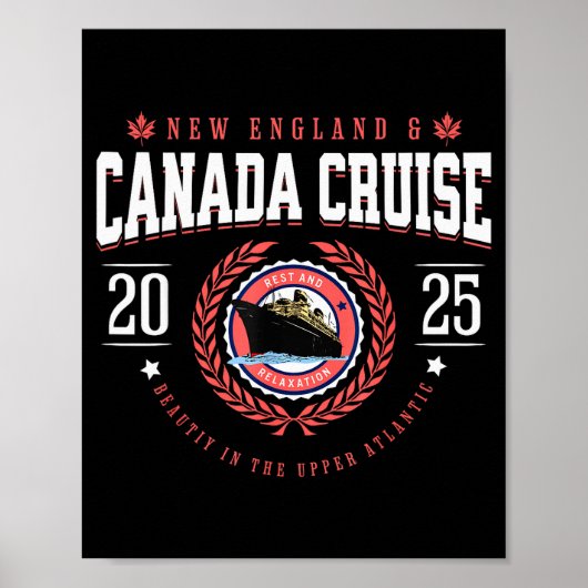 Poster Canada Cruise New England Cruise Vacation Souvenir (Devant)