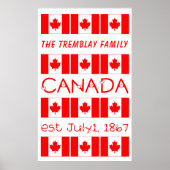 Poster Canada Day Red Maple Leaf Pattern Canadian Flag (Devant)