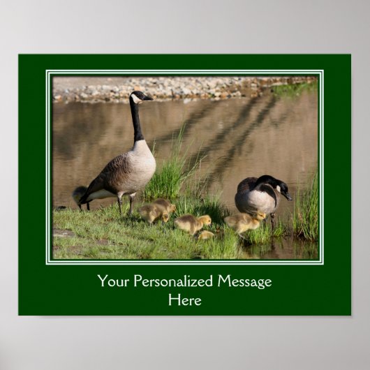 Poster Canada Goose Family Ajouter votre propre texte (Devant)